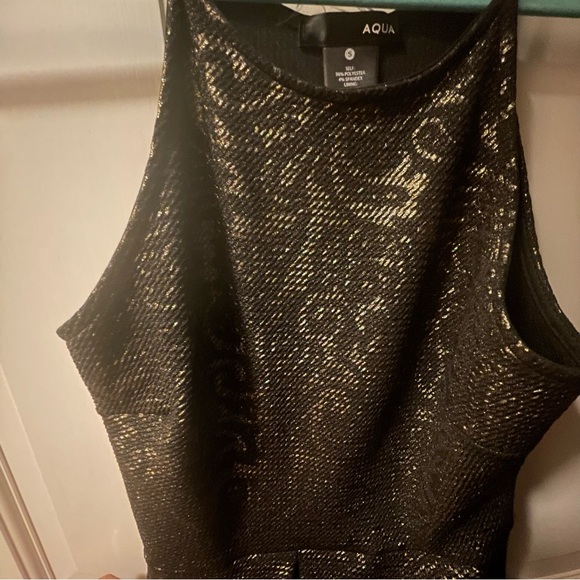 Aqua Black Gold Halter Skater Dress - Picture 5 of 5